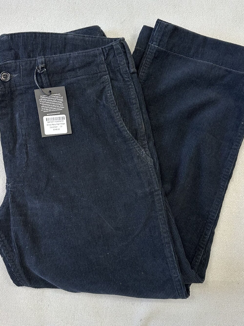 Buck Mason High-Ridge Cord Carry-On Ford Standard Pant Sz 31 MSRP $148 NWT [CD8]